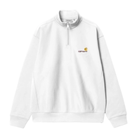 Pull Carhartt WIP Unisexe Demi-Zip American Script White