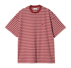 T-Shirt Carhartt WIP Women S/S Bryna Bryna Stripe, Tuscany / White