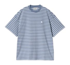 T-Shirt Carhartt WIP S/S Bryna Damen Bryna Stripe, Charm Blue / White