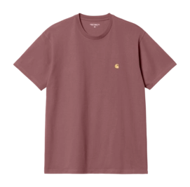 T-Shirt Carhartt WIP Unisexe S/S Chase Dusty Fuchsia / Gold