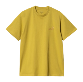 T-Shirt Carhartt WIP Unisexe S/S American Script Golden Olive