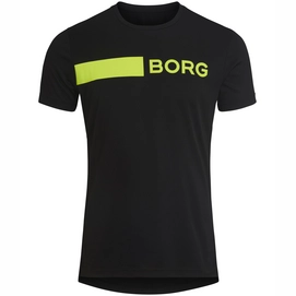 T-Shirt Björn Borg Performance Astor Schwarz Gelb Herren