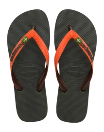 Flip Flops Havaianas Brasil Mix Kinder Olive Green/Sunset Orange