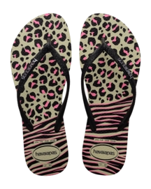 Flip Flops Havaianas Slim Animals Mix Damen Black Grey Pink Fashionschuh