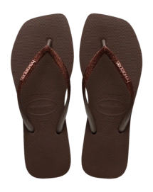 Flip Flops Havaianas Square Glitter Damen Dark Brown