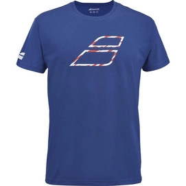 Tennisshirt Babolat Exercise Big Flag Tee Herren Sodalite Blue