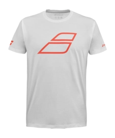 Tennisshirt Babolat Unisex Strike Cotton Tee White Strike Red