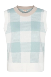 Body Vest Barbour Women Abigail Sleeveless Knitted Jumper Blue Haze