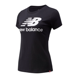 T-Shirt New Balance Essentials Stacked Logo Tee Black Damen