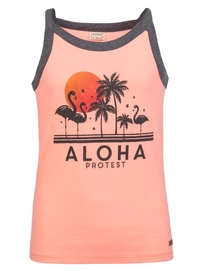 Vest Top Protest Girls Lille Singlet Coral Blaze