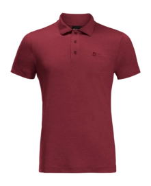 Polo Jack Wolfskin Men Travel Polo Deep Ruby