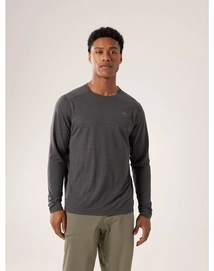 2---S24-X000007665-Cormac-Crew-Neck-Shirt-LS-Black-Heather-Front-View