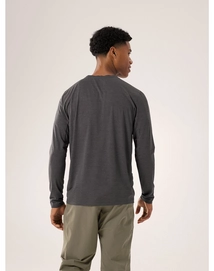 3---S24-X000007665-Cormac-Crew-Neck-Shirt-LS-Black-Heather-Back-View