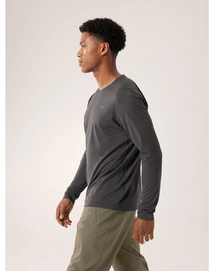 6---S24-X000007665-Cormac-Crew-Neck-Shirt-LS-Black-Heather-Side-View