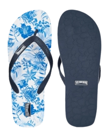 Slipper Vilebrequin Men Tahiti Flowers White
