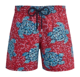 Zwembroek Vilebrequin Men Turtles Sequins Merlot