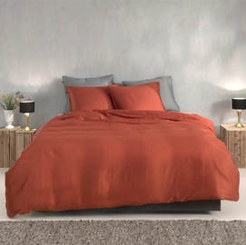 Dekbedovertrek Zo! Home Fiori-di-Satinado Copper-Orange Satijn