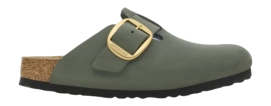 Klomp Birkenstock Women Boston Big Buckle Nubuk Leather Thyme Narrow