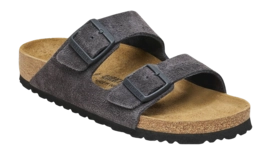 Slipper Birkenstock Women Arizona Suede Leather Velvet grey Narrow