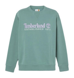 Pull Timberland Homme Established 1973 Embroidered Logo Crew Neck Sweats Sea Pine