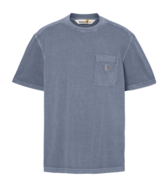 T-Shirt Timberland Men Merrymack River Garment Dye Chest Pocket Tee Dark Sapphire '24