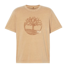 T-Shirt Timberland Men Merrymack River Garment Dye Logo Graphic Tee Wheat Boot
