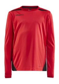 Chemise de Tennis Craft Enfant Pro Control Impact LS J Bright Red Black