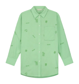 Shirt Olaf Hussein Women Stripe Embro Green Stripe