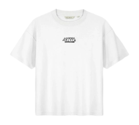 T-Shirt Olaf Hussein Women Interlock Boxy Friends Optical White