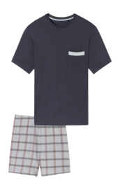 Pyjama Schiesser 180261 Herren Charcoal