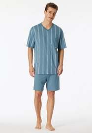 5---schlafanzug-kurz-organic-cotton-v-ausschnitt-brusttasche-blaugrau-kariert-comfort-nightwear-181161-808-front