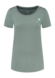 T-Shirt Blue Loop Women Denimcel Ocean Plastic Agave Green