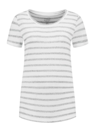 T-Shirt Blue Loop Women Refibra Stripe White/Light Blue