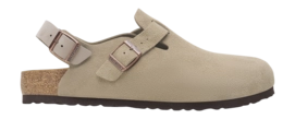Klomp Birkenstock Women Tokio II Suede Leather Taupe Narrow