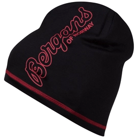 Bonnet  Bergans Bloom Wool Beanie Black Red