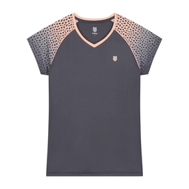 Tennisshirt K Swiss Women Hypercourt Top Graystone Panther Print