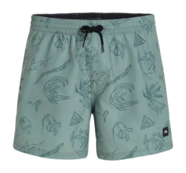 Swimming Trunks O'Neill Men Mix & Match Cali Print 15 inch Green Vintage Surfer