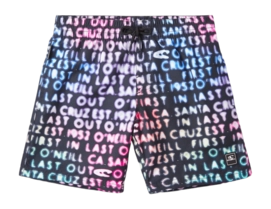 Swimming Trunks O'Neill Boys Cali Gradient 14 inch Black Neon Lights