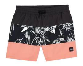 Swimming Trunks O'Neill Boys Mix & Match Cali Block 13 inch Black/White Tonal Tropicana