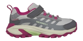 Walking Boots Merrell Kids Moab Speed 2 Low A/C Waterproof Grey Berry Mint