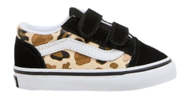 Vans Toddler Old Skool V Leopard Glitter Black Brown