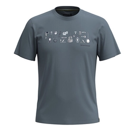 T-Shirt Smartwool Unisex Gone Camping Graphic Short Sleeve Tee Slim Fit Pewter Blue