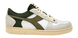 Baskets Diadora Homme Magic Basket Low Suede Leather White Kombu Green