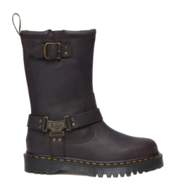 Stiefel Dr. Martens Anistone Hi Damen Dark Brown Burnished Waxy Pull Up