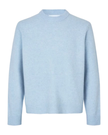 Crewneck Samsoe Samsoe Men Isak Knit Sweater Subdued Blue