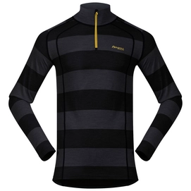 Skipullover Bergans Fjellrapp Half Zip Solid Charcoal Black Striped Herren