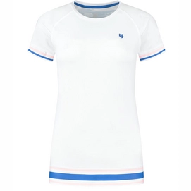 T-shirt de Tennis K Swiss Women Hypercourt Round Neck Top White Print-S