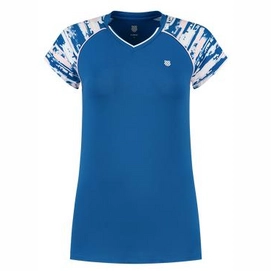 Tennisshirt K Swiss Women Hypercourt Cap Sleeve 2 Classic Blue Print-XL