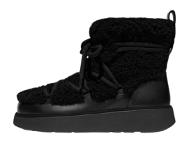 FitFlop Women Gen-FF X Roksanda Curly Shearling Lace Ankle Boots Black
