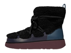 FitFlop Women Gen-FF X Roksanda Curly Shearling Lace Ankle Boots Black Mix